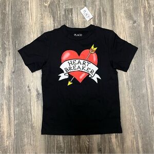 The Children’s Place Heart Breaker Short Sleeve T-shirt Size Small 5/6